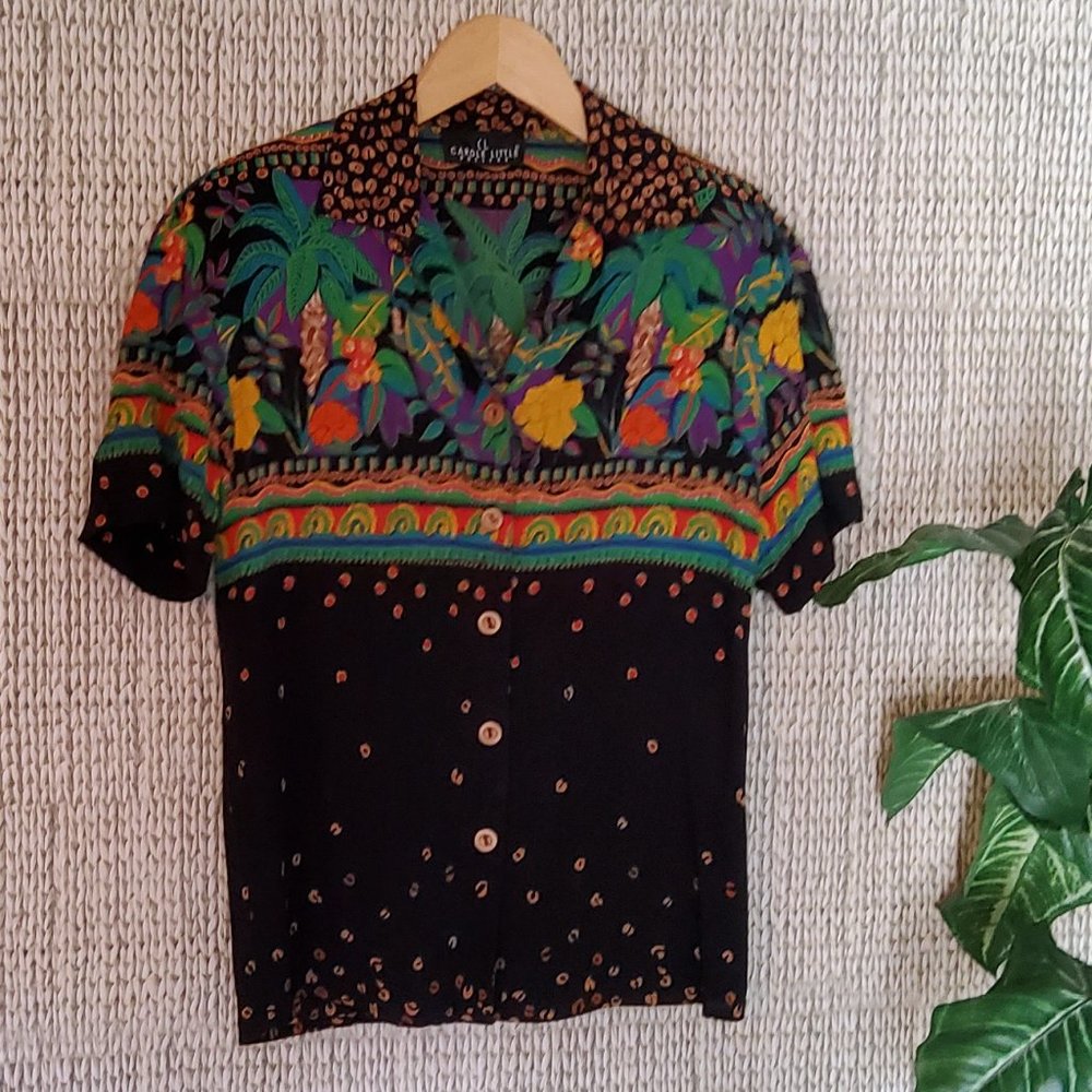 Vintage CAROLE LITTLE Petites - Women's TOP - SMALL - Picture 7 of 7